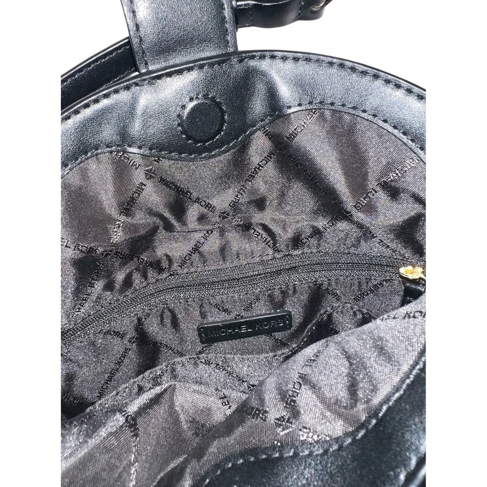 Michael Kors Gabby‎ Small Hobo Crossbody Bag Black MK Logo Gold Hardware Purse